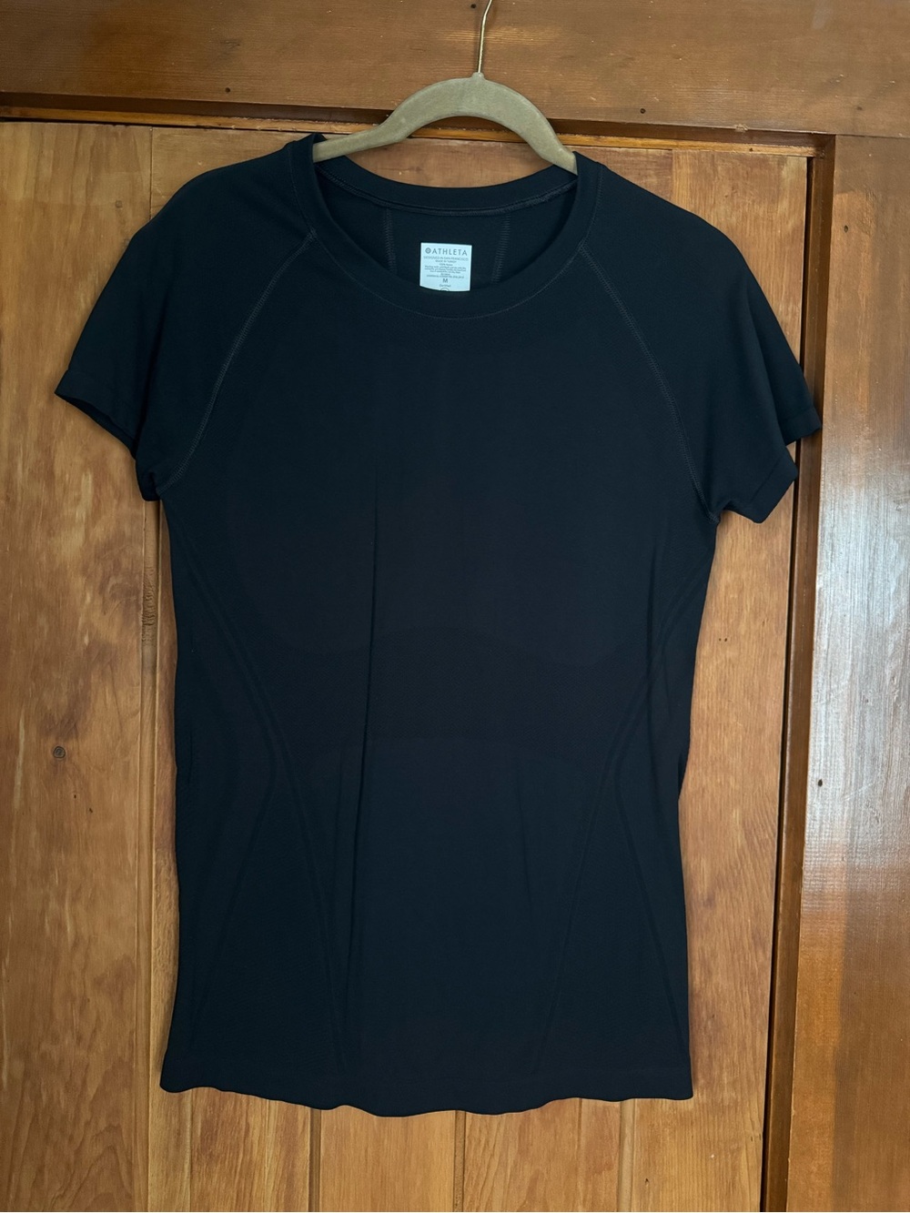 Athleta Black Short-Sleeve Slim Performance Tee